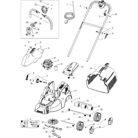 Complete Product Assembly for Flymo PAC A MOW Mowers