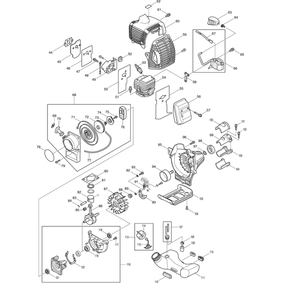 Main Assembly for Makita DBC260L Brushcutters