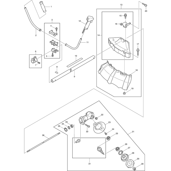 Guard Assembly for Makita DBC260U Brushcutters