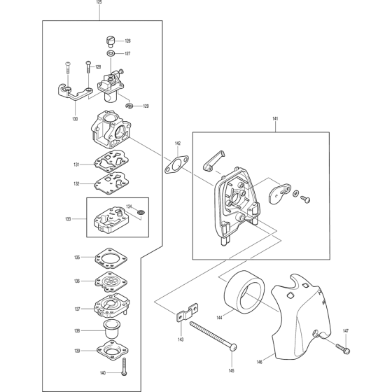 Carburetor Assembly for Makita DBC260U Brushcutters