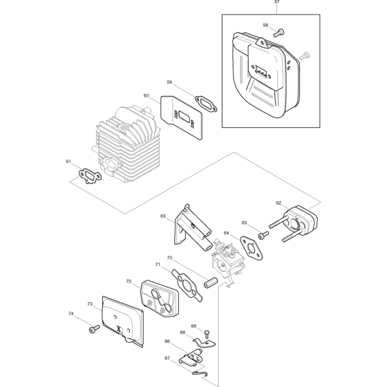 Filter Assembly for Makita DBC3300 Brushcutters