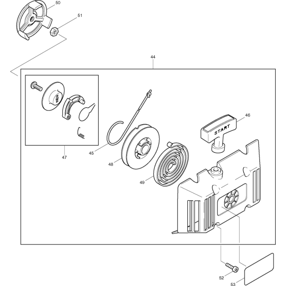 Starter Assembly for Makita DBC4010 Brushcutters