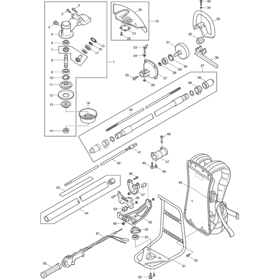 Shaft Assembly for Makita EBH341R Brushcutters