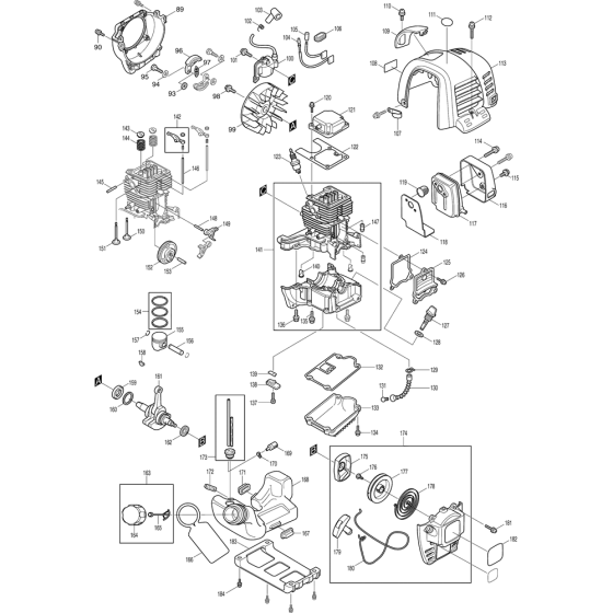 Complete Assembly for Makita EBH341U Brushcutters