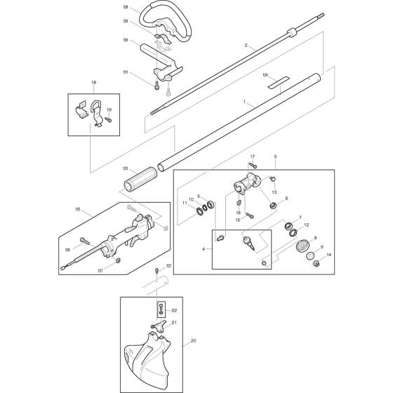 Shaft Assembly for Makita RBC201 Brushcutters