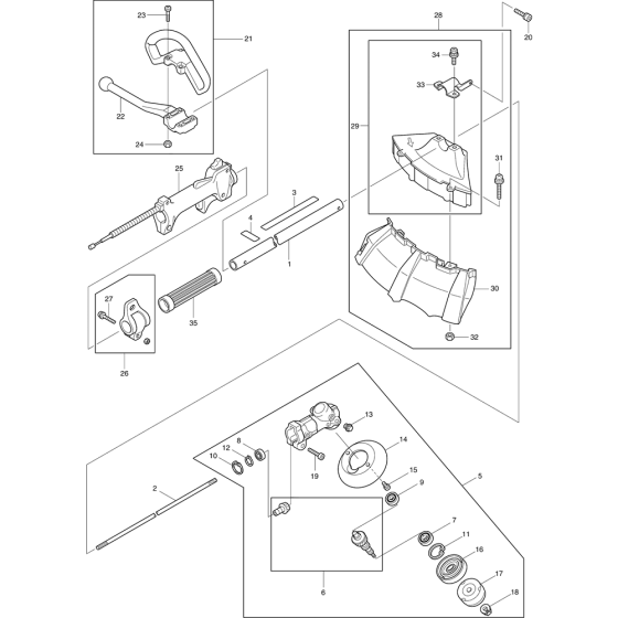 Guard Assembly for Makita RBC2510 Brushcutters