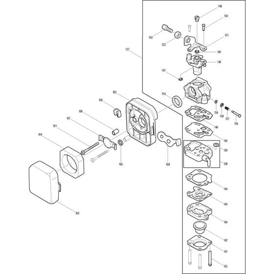 Carburetor Assembly for Makita RBC420E Brushcutters