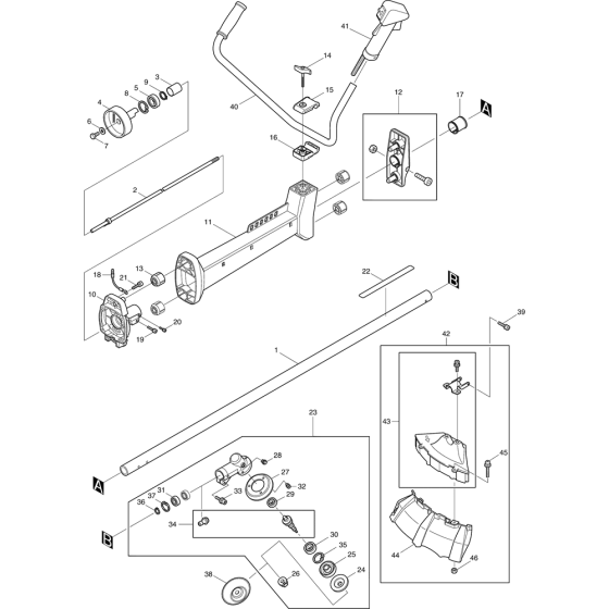 Shaft Assembly for Makita RBC421L Brushcutters