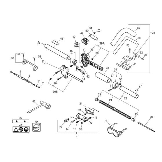 Handle, Tool (S/N 36012048 and after) for ECHO PAS-2400 Multi-Tool Power Unit