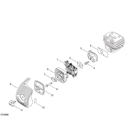 Air Cleaner, Carburettor for ECHO PAS-265ES Multi-Tool Power Unit