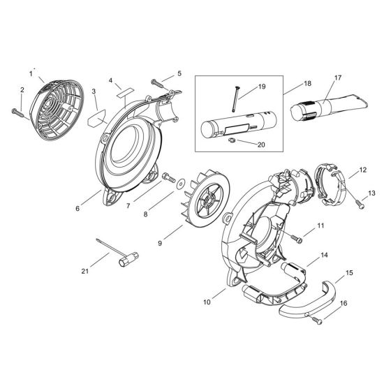 Fan Case, Blower Pipe for ECHO PB-251 Handheld Blower