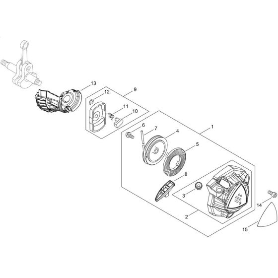 Recoil Starter, Pully for ECHO PB-2520 Handheld Blower