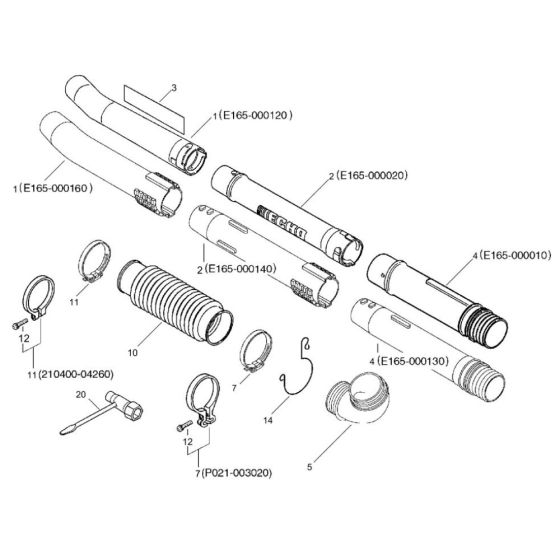 Pipe, Tool for ECHO PB-650 Backpack Blower