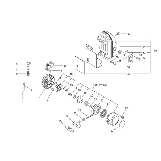 Starter, Magneto, Muffler for ECHO PB-760LN Backpack Blower