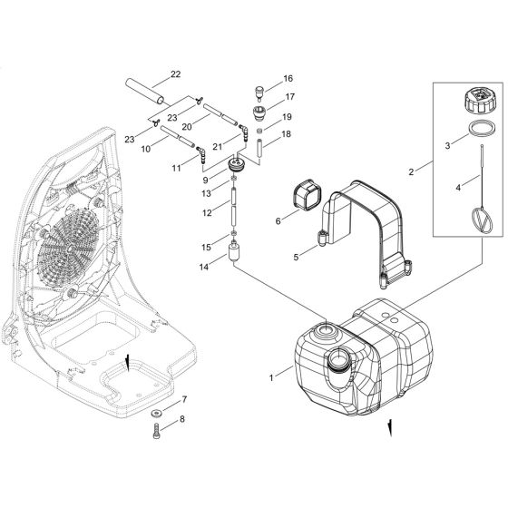 Fuel Tank for ECHO PB-8010 Backpack Blower