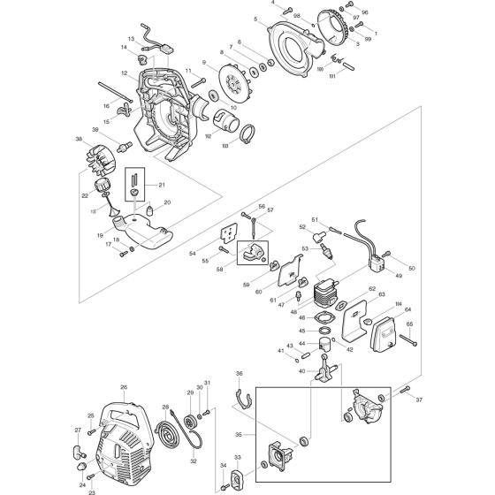 Main Assembly for Makita PB250 Leaf Blower