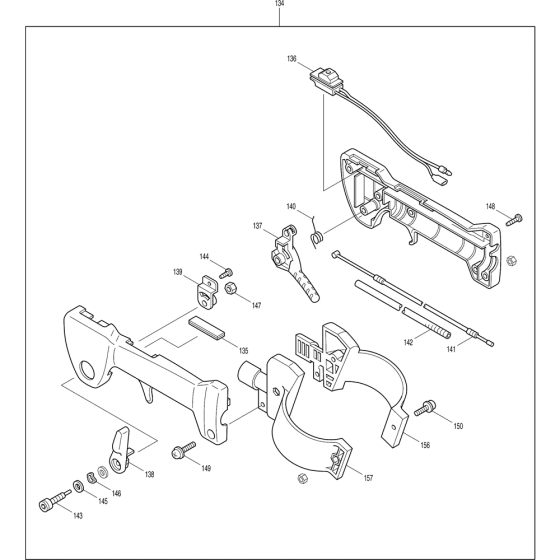 Throttle Assembly for Makita PB500R Leaf Blower