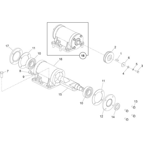 Vibrator Assembly for Belle PCLX 32, 32S & 40 Forward Plate Compactor