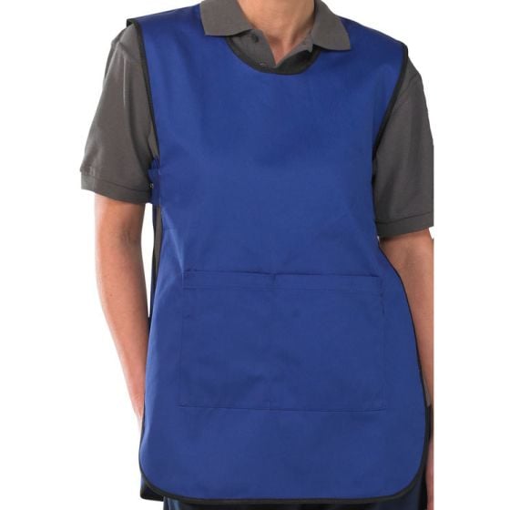 Tabard Polyester Cotton Fabric Side Tabs & Front Pouch Pocket Royal Medium