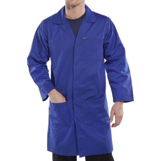 Warehouse Coat Poly/Cotton Fabric Stud Fastening/Rear Vents Royal Blue 46