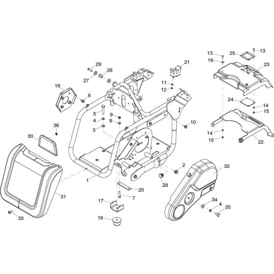 Bedplate Assembly for Belle PCX 13/40E+ Forward Plate Compactor