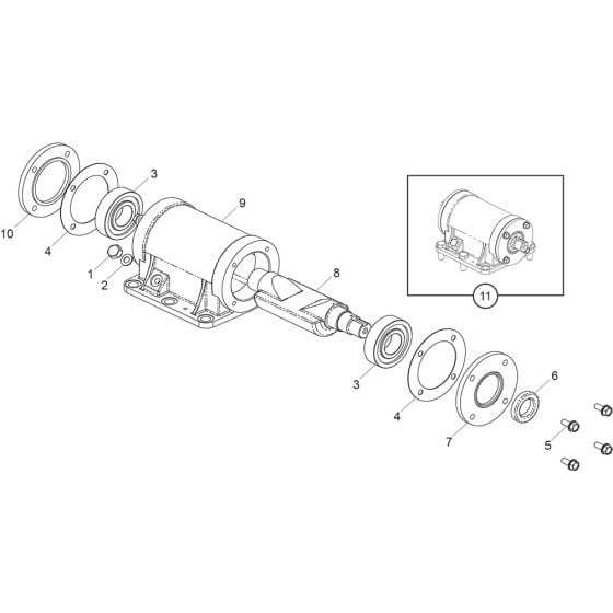 Vibrator Assembly for Belle PCX 13/40E+ Forward Plate Compactor