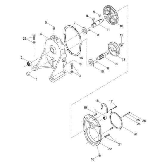 Gearbox Assembly for Wacker PD3B Pump