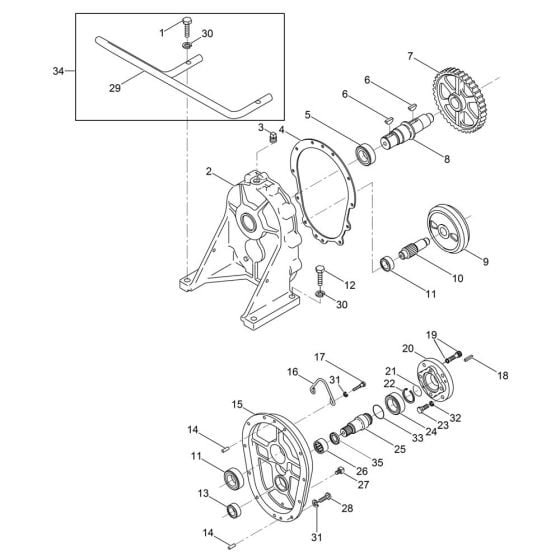 Gearbox Assembly for Wacker PDI2 Pump