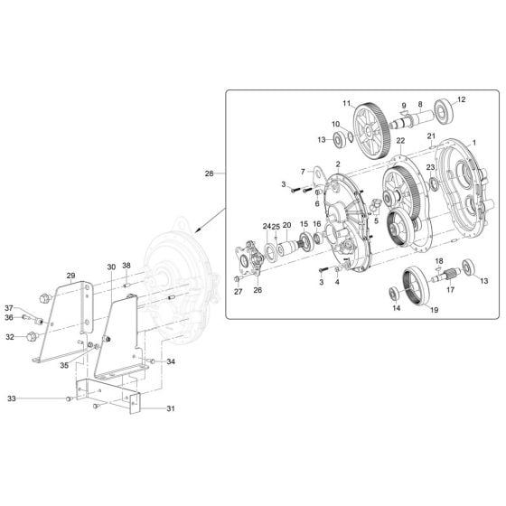 Gearbox Assembly for Wacker PDI2A Pump