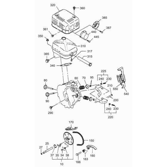 Camshaft, Muffler Assembly for Wacker PDI3 Pump