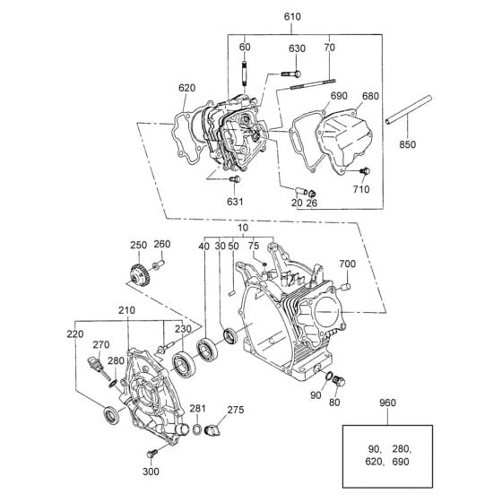 Crankcase Assembly for Wacker PDT2 Pump