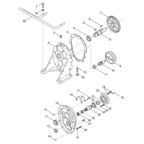 Gearbox Assembly for Wacker PDT2B Pump