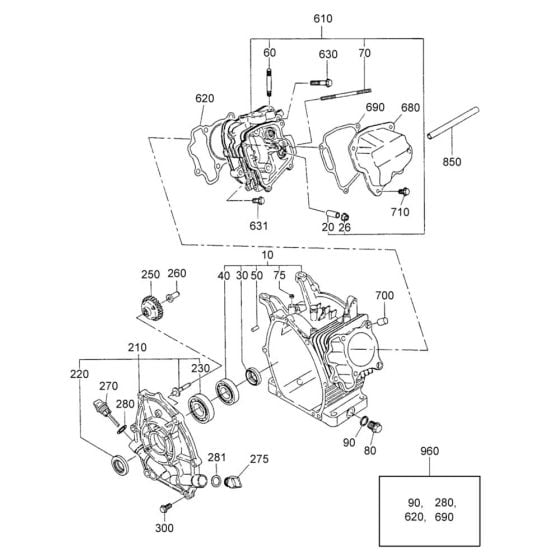 Crankcase Assembly for Wacker PDT3 Pump