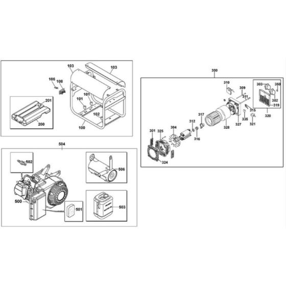 Main Assembly for DeWalt PE242SHI011 Generator