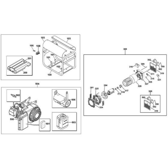 Main Assembly for DeWalt PE292SHI015 Generator