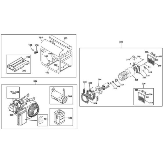 Main Assembly for DeWalt PE292SHI017 Generator