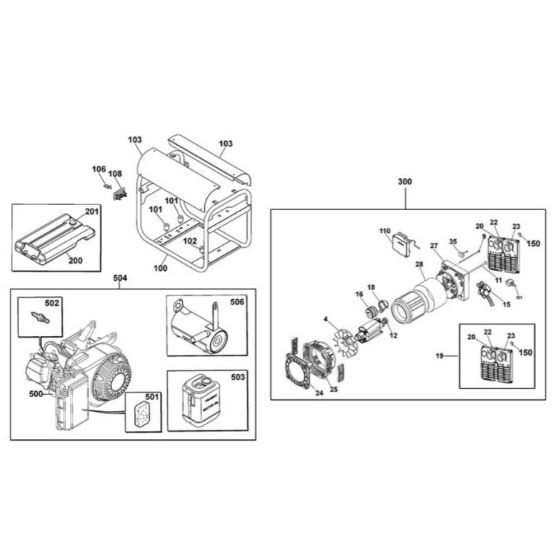 Main Assembly for DeWalt PE402SHI01A Generator