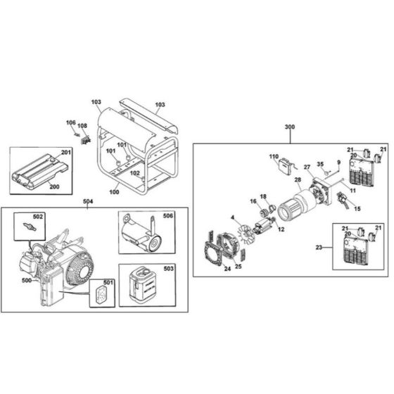 Main Assembly for DeWalt PE402SHI01F Generator