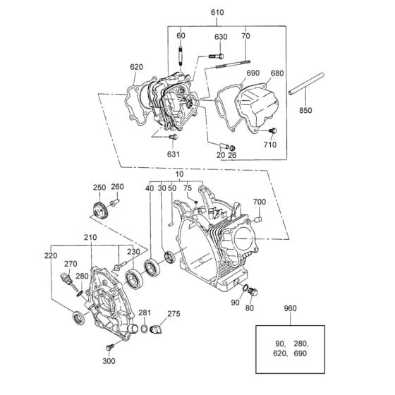 Crankcase Assembly for Wacker PG2 Pump