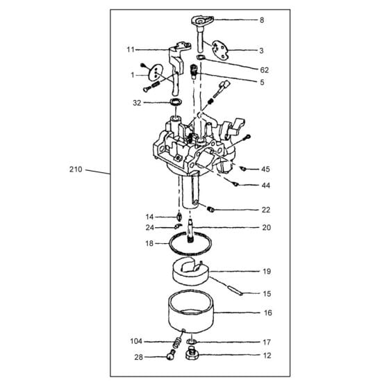 Carburettor Assembly for Wacker PG2 Pump