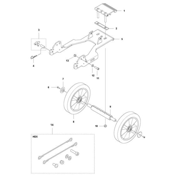 Chassis Assembly for Husqvarna PG 280 Floor Grinder