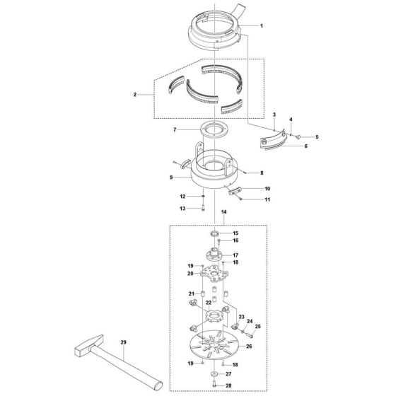 Grinding Head Assembly for Husqvarna PG 280 Floor Grinder