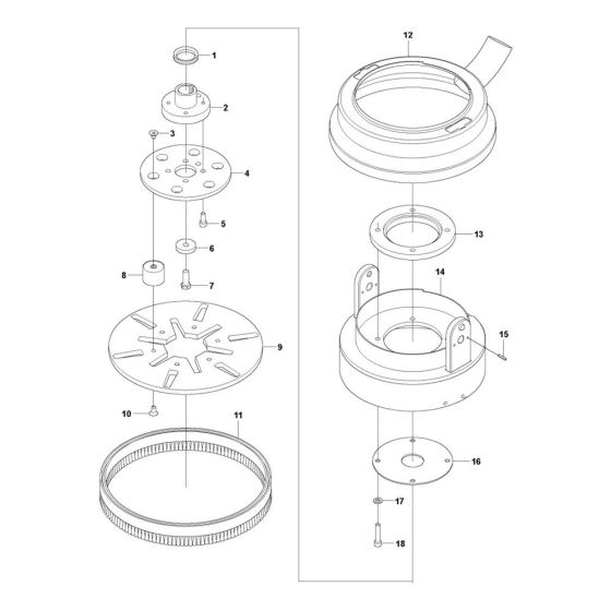 Grinding Head Assembly for Husqvarna PG 280 S Floor Grinder