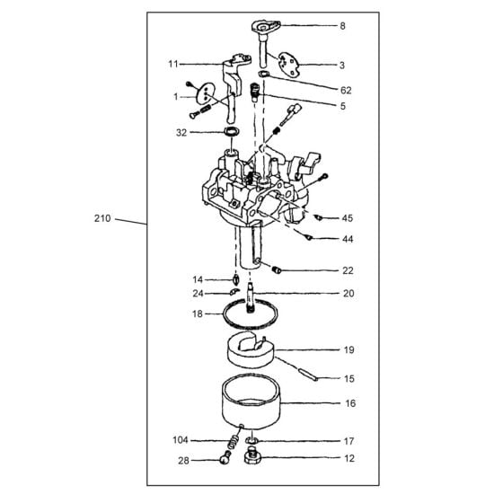 Carburettor Assembly for Wacker PG3 Pump