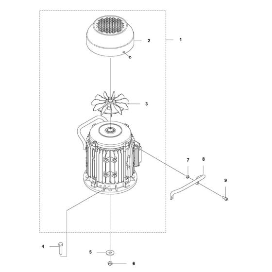 Motor Assembly for Husqvarna PG 400 Floor Grinder