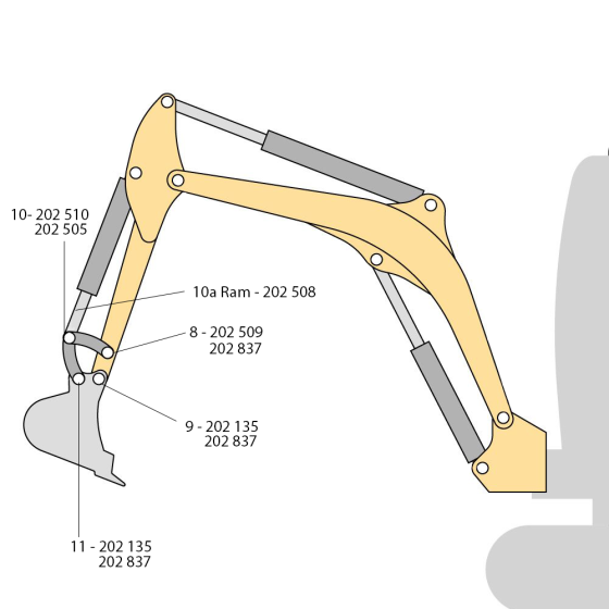 Bucket End Pins & Bushes for Kubota KX41-3 Mini Excavators