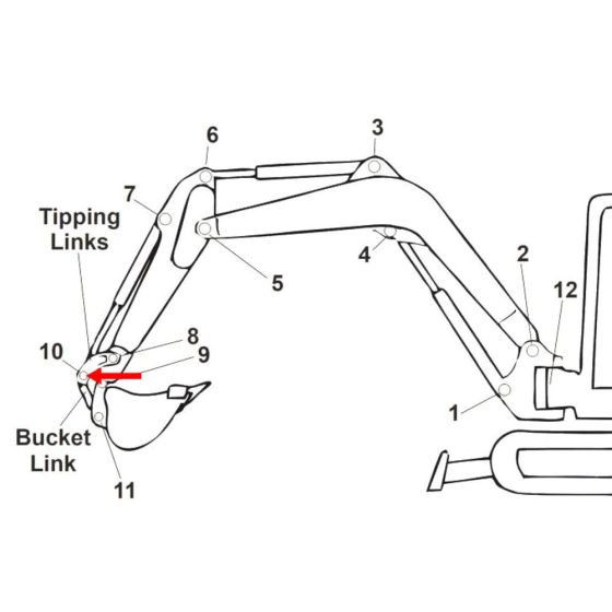  Position 10 Pin fits Kubota U25-3 Mini Excavator