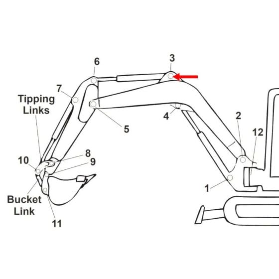 Pin (Pos 3, 6) for Kubota KX36-2 Mini Excavators - Replaces RG008 67550