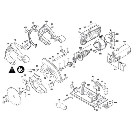 Circular hand saw Assembly for Bosch PKS 55