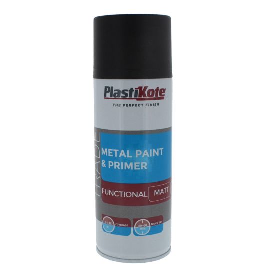 Trade Metal Spray Paint & Primer Matt Black 400ml